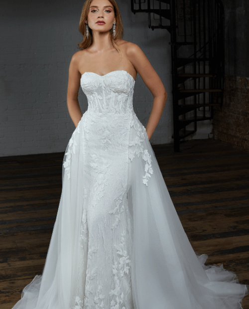 Wedding dresses with overskirts